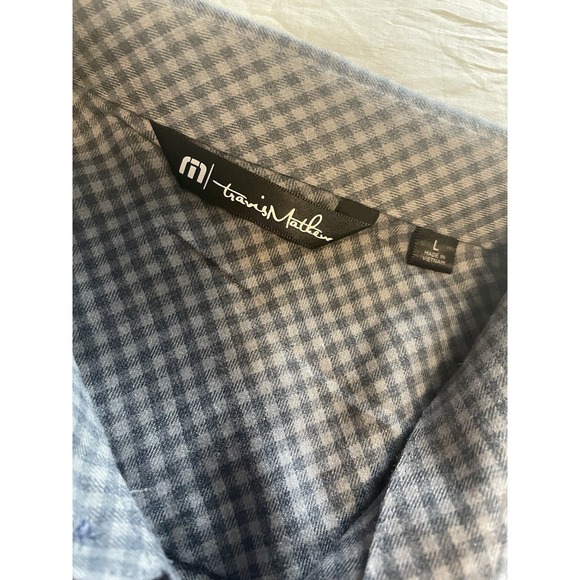 Travis Matthew Large Grey Black Checked Longsleeved Buttondown Shirt L - Picture 4 of 4